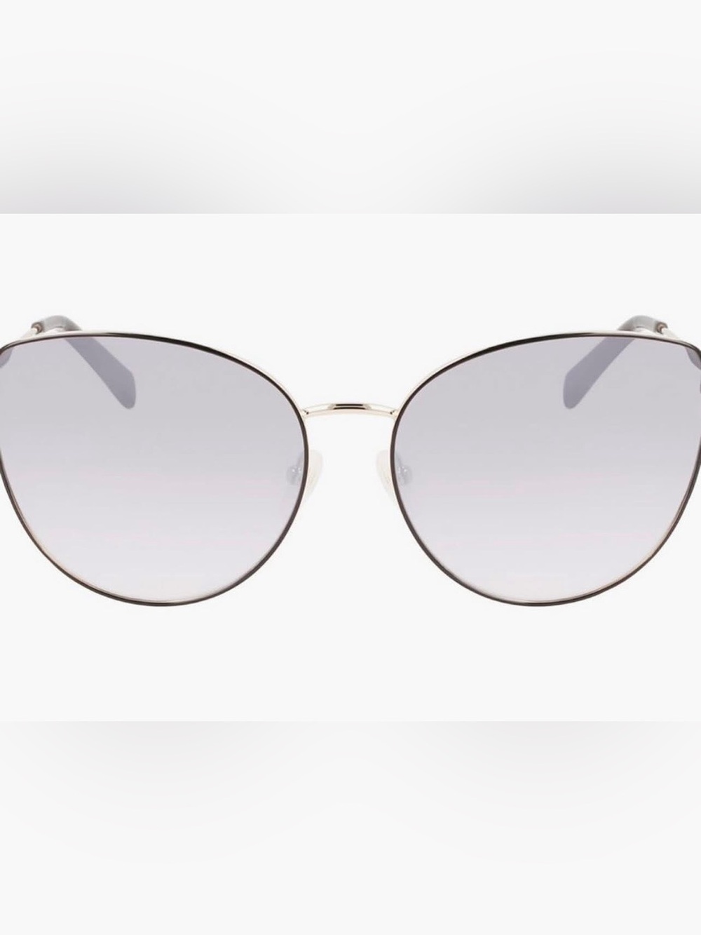 Longchamp Gold Frame Sunglasses with Gradient Gray Lenses